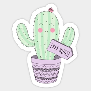 Cactus giving free hugs Sticker